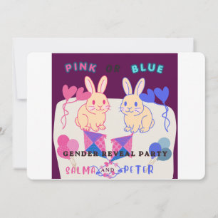 Cute Gender Reveal Baby Design Invitation
