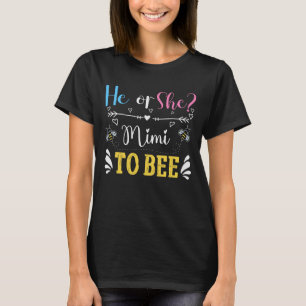 Cute gender reveal MiMi bee word art T-Shirt