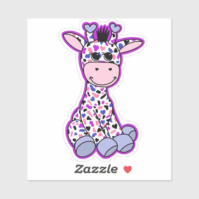 Cute Genderfluid Pride Flag Giraffe Pink Purple (Sheet)
