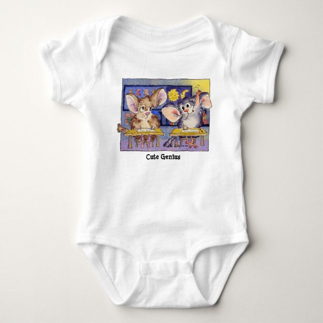 Cute Genius Cartoon Funny Baby Bodysuit (Front)