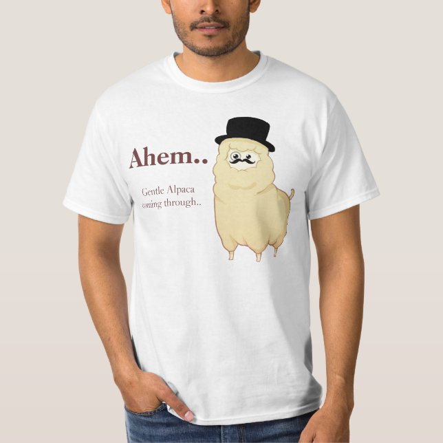 Cute Gentleman Alpaca T-Shirt (Front)