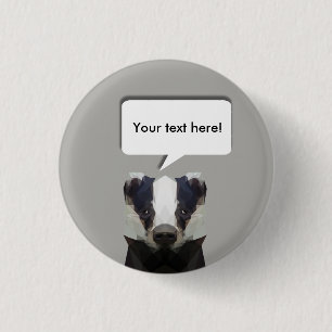 Cute geometric badger 3 cm round badge