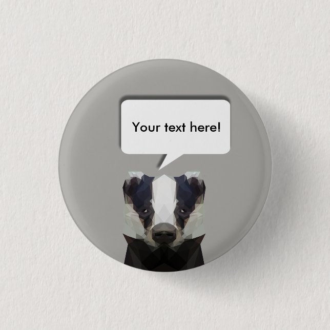 Cute geometric badger 3 cm round badge (Front)