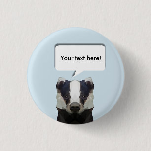 Cute geometric badger 3 cm round badge