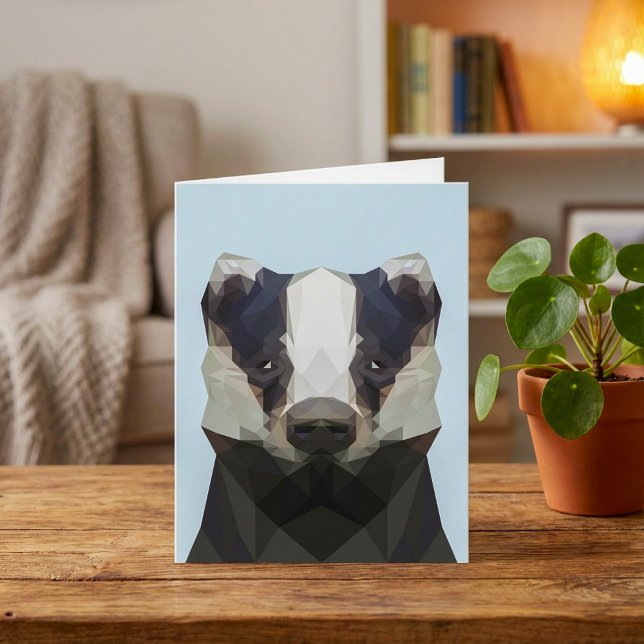 Cute geometric badger card (Cute geometric badger card.)