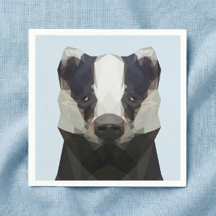 Cute geometric badger napkin