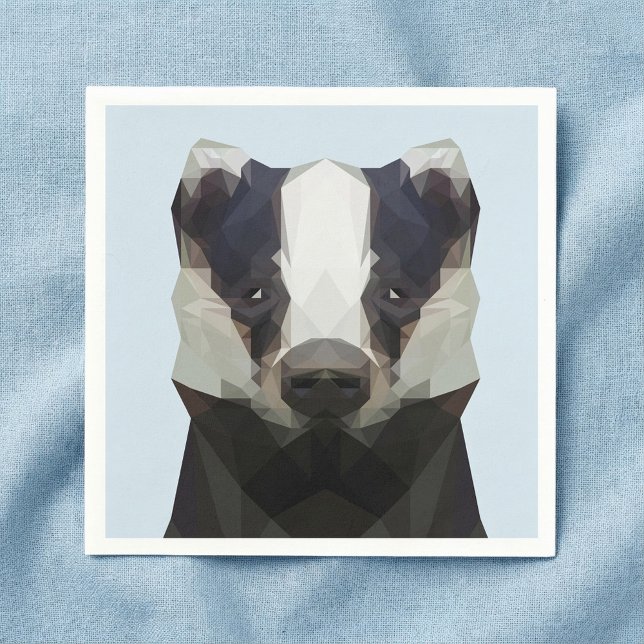 Cute geometric badger napkin (Cute geometric badger paper napkins.)