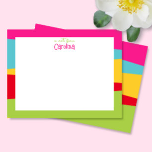 Cute Geometric Colourful Girly Stationery Card