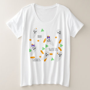 Cute Geometric Ghost Sprinkles Costume Party Plus Size T-Shirt