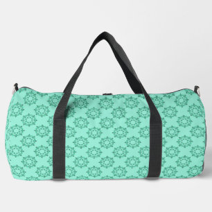 Cute Geometric Pastel Teal Mandala Pattern Duffle Bag