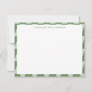 Cute Geometric Pattern in Green Personalised Name Card