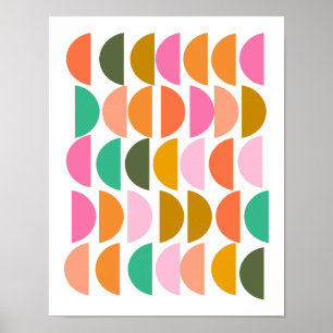 Cute Geometric Pattern in Modern Holiday Colours Poster