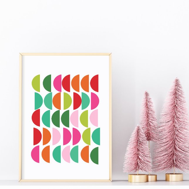 Cute Geometric Pattern in Pink, Red, and Green Poster (Creator Uploaded)
