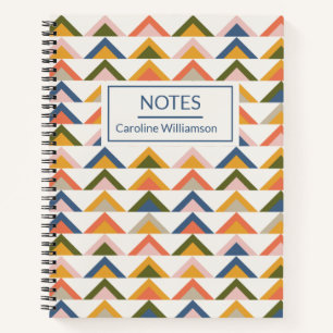 Cute Geometric Shapes Earthy Autumn Personalised Notebook