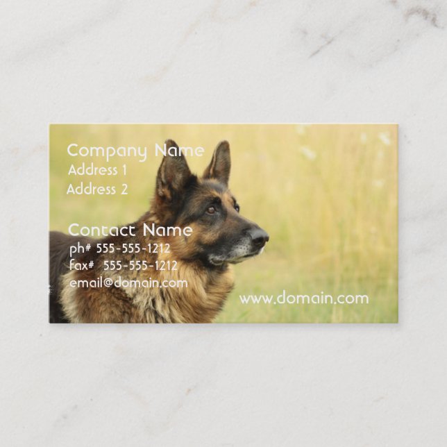 Cute German Shepherd Business Cards (Front)