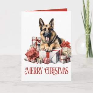 Cute German Shepherd Christmas Dog Lover Card