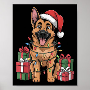Cute German Shepherd Christmas Funny Dog Lover Hol Poster