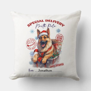 Cute German Shepherd Christmas Throw Pillow