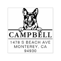 Cute German Shepherd Custom Dog Address Stamp