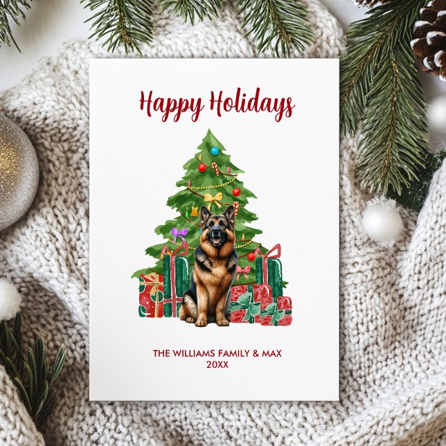 Cute German Shepherd Dog Family Christmas Holiday Card (Creator Uploaded)