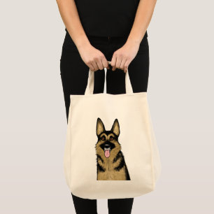 Cute German Shepherd Dog Original Pet Lover's Art Tote Bag