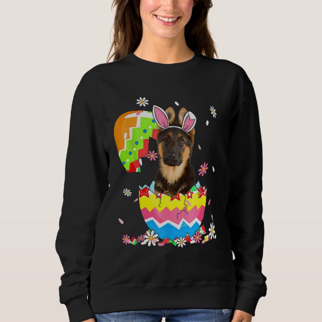 Cute German Shepherd Dog Pet Hunting Egg Bunny Eas Sweatshirt (Front)
