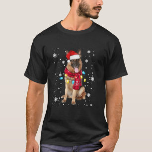 Cute German shepherd dog Santa Hat Christmas Cool T-Shirt
