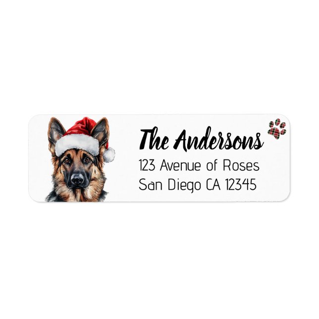 Cute German Shepherd Dog with Santa Hat (Front)