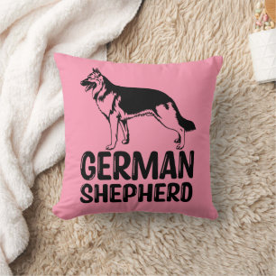 Cute German Shepherd Gift Pink Black Puppy Dog Cushion