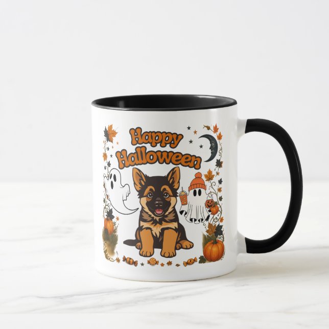 Cute German Shepherd Halloween Mug (Right)