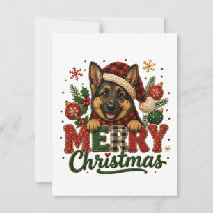 Cute German Shepherd Merry Christmas Card