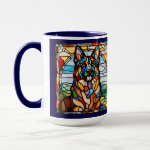 Cute German Shepherd Rainbow Mug