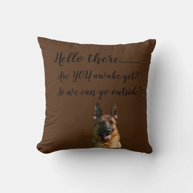 Cute German Shepherd Throw Pillow (Front)