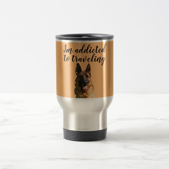 Cute German Shepherd Travel Mug (Center)