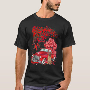 Cute German Shepherd Truck Valentine Love Tree  Do T-Shirt