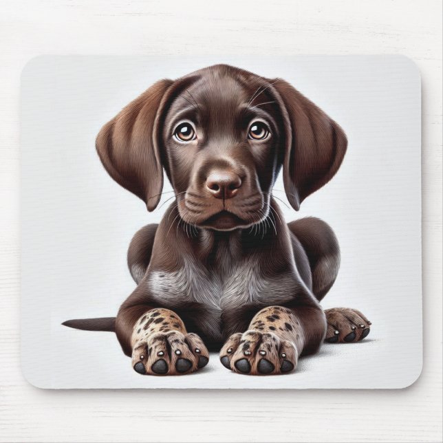 Cute German Shorthair Puppy Mouse Pad (Front)