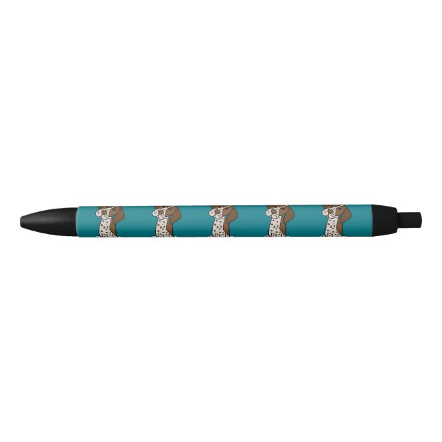 Cute German Shorthaired Pointer Puppy dog Black Ink Pen (Front)