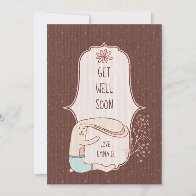 Cute Get Well Bunny Card (Front)