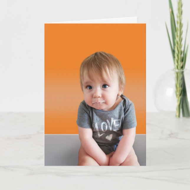 Cute Get Well Card - Orange (Front)