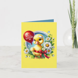 Cute get well soon duck  card