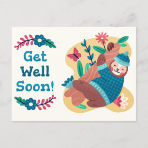 Cute Get Well Soon Postcard