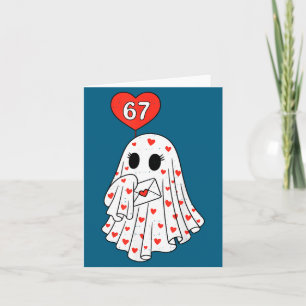 Cute Ghost 6 7 Six Seven Meme Valentines Day Men W Card
