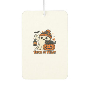 Cute Ghost and Black Cat Trick or Treat Oversized Car Air Freshener