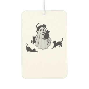 Cute Ghost and Black Cats Classic T-Shirt Car Air Freshener