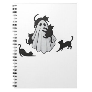 Cute Ghost and Black Cats Classic T-Shirt Notebook