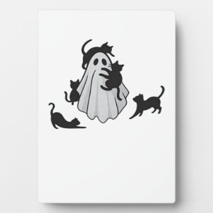 Cute Ghost and Black Cats Classic T-Shirt Plaque