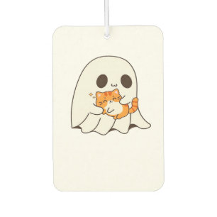 Cute ghost and cat, Gift Halloween Classic T-Shirt Car Air Freshener