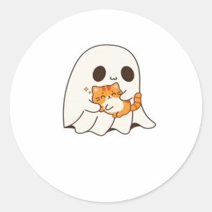 Cute ghost and cat, Gift Halloween Classic T-Shirt Classic Round Sticker