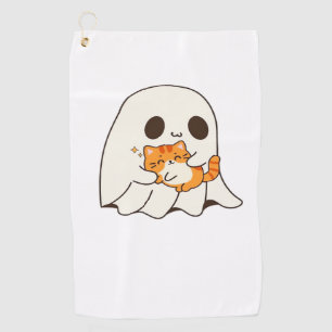 Cute ghost and cat, Gift Halloween Classic T-Shirt Golf Towel
