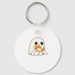 Cute ghost and cat, Gift Halloween Classic T-Shirt Key Ring